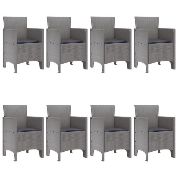 Trädgårdsmöbelset 9 pcs Ljusgrå Polypropylen