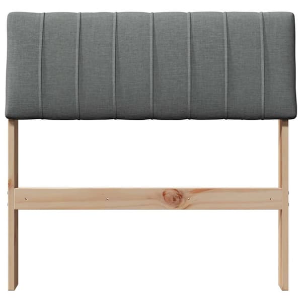 Klädd sänggavel Mörkgrå 80 cm Massiv furu