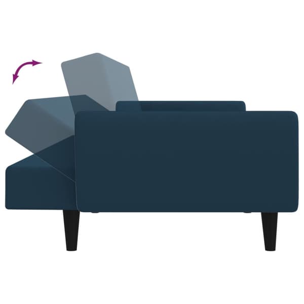 Bäddsoffa 2-sits blå sammet