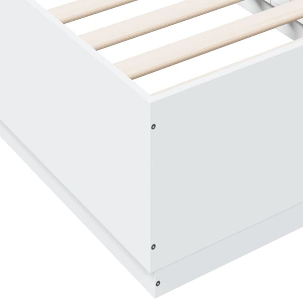 Sängram vit 90x190 cm konstruerat trä