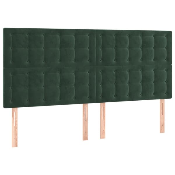 Sänggavel mörkgrön 180x5x118/128 cm sammet