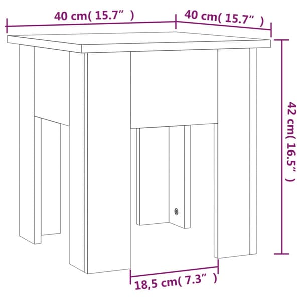 Soffbord vit 40x40x42 cm konstruerat trä