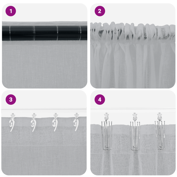 Voile Gardin med gardiner 2 pcs Mörkgrå 175 x 140 cm Polyester
