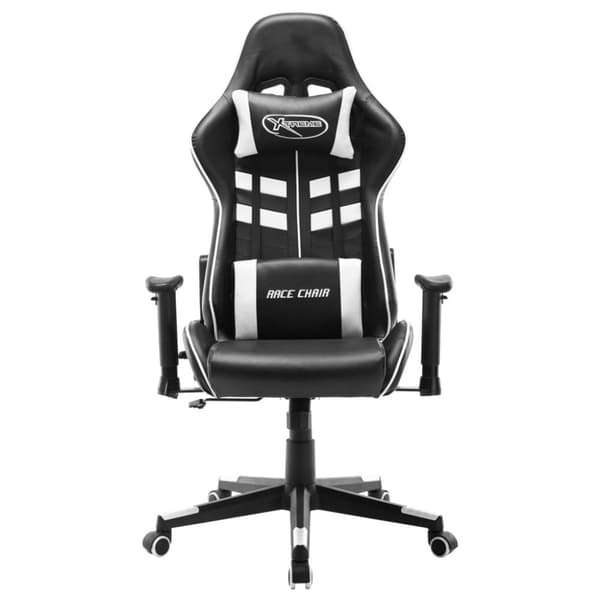 Gamingstol svart och vit konstläder