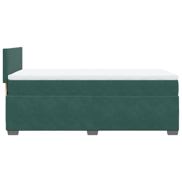 Ramsäng med madrass mörkgrön 90x200 cm sammet