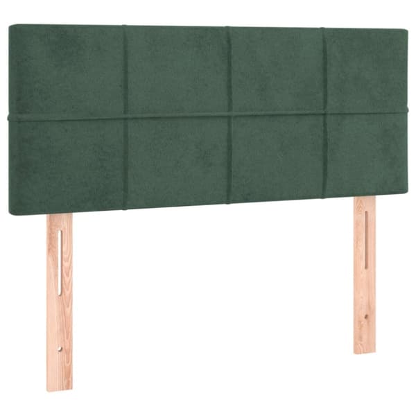 Ramsäng med madrass mörkgrön 90x190 cm sammet