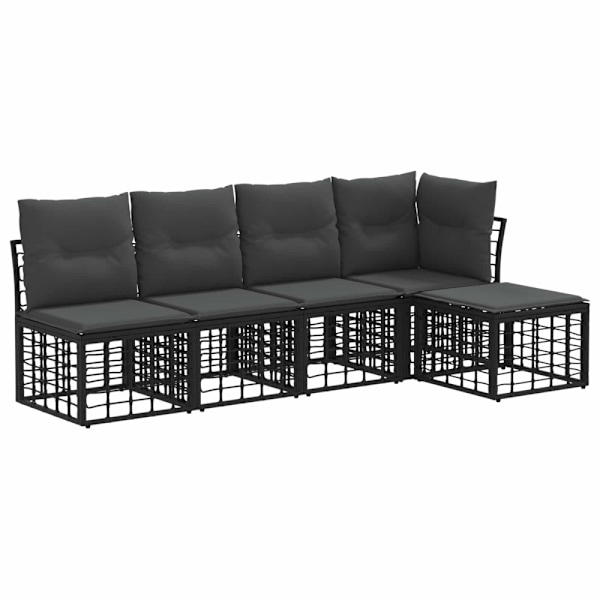 Utomhussoffset Svart Polyester