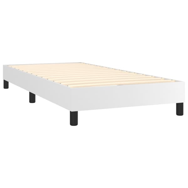 Ramsäng med madrass vit 80x200 cm konstläder