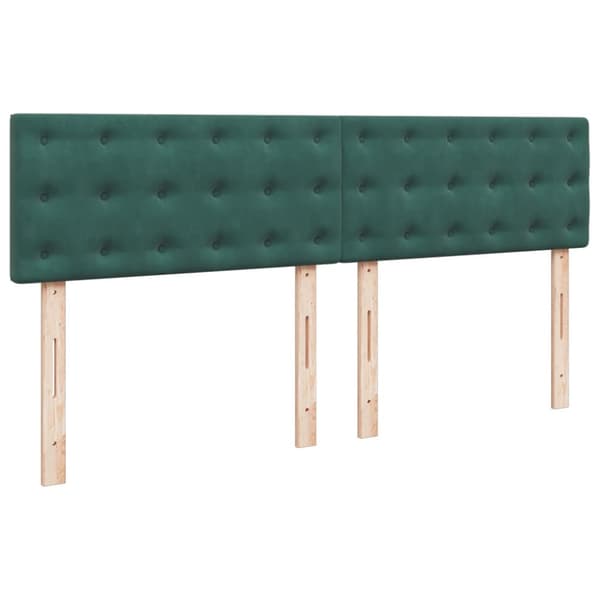 Ramsäng med madrass mörkgrön 200x200 cm sammet