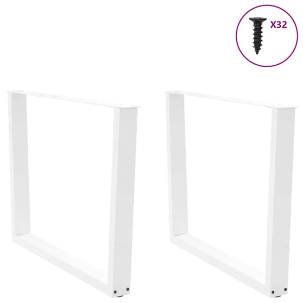 Matbordsben V-formade 2 st vita 100x(72-73,3) cm stål