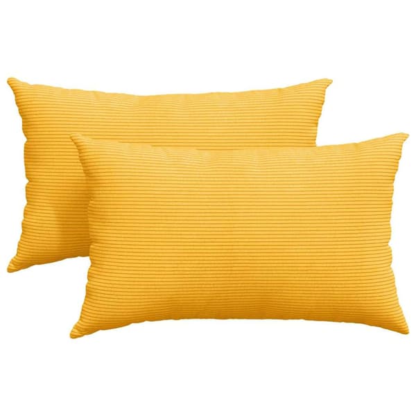 Sofakuddar 2 pcs Ljusgul 50 x 30 cm Kordread tyg