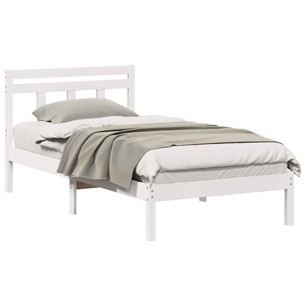 Sängram Vit 90 x 200 cm Massiv furu
