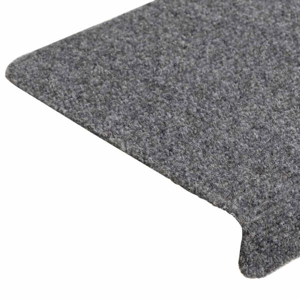 Trappmattor självhäftande 30 st 65x21x4 cm ljusgrå rektangulär kant