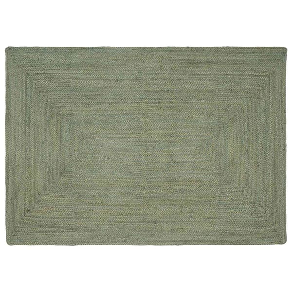 Områdesmattor Rektangulär Olivgrön 140 x 200 cm Jute