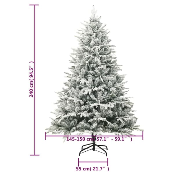 Plastgran med snö grön 240 cm PVC&PE