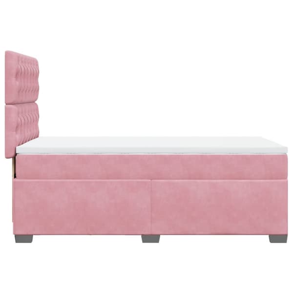 Ramsäng med madrass rosa 90x200 cm sammet