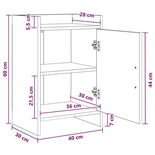 Sängbord Vit 40 x 30 x 60 cm Konstruerat trä