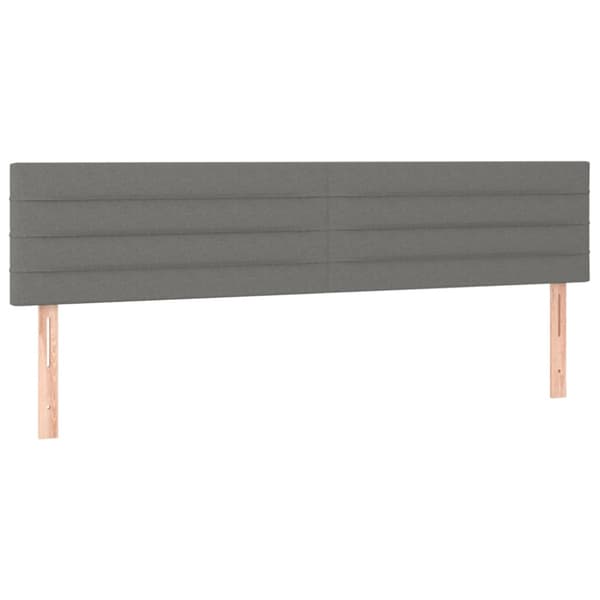 Ramsäng med madrass mörkgrå 160x200 cm tyg