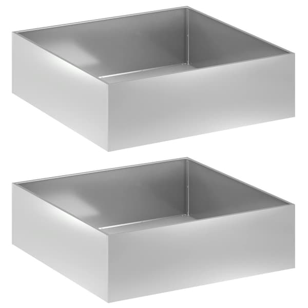 Trädgårdsplanterare 2 st Silver 80 x 80 x 30 cm