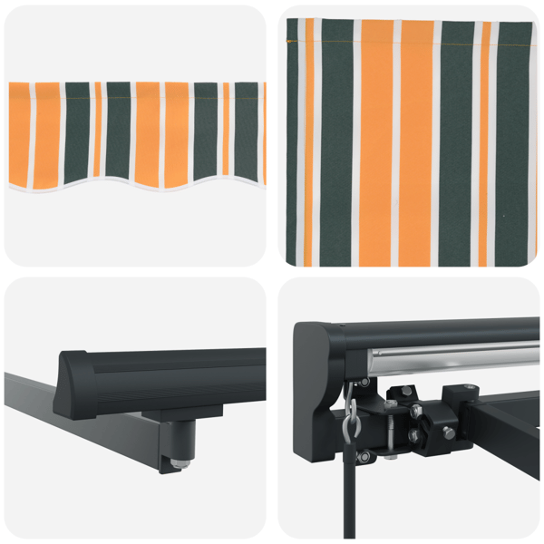 Markisram Grön och Gul 400 × 300 cm Polyester med PU-beläggning