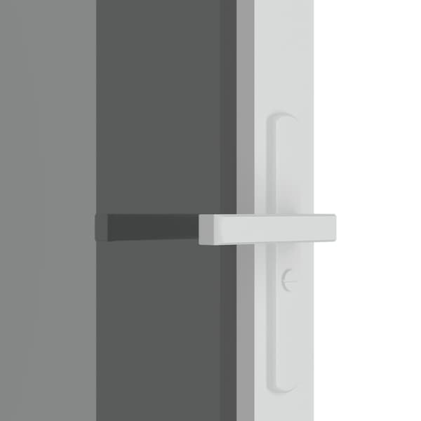Innerdörr 93x201,5 cm vit ESG-glas och aluminium