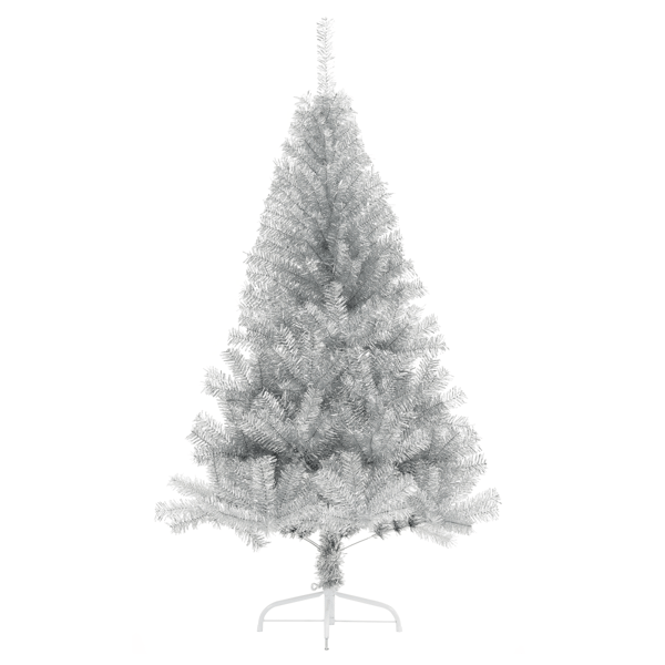 Konstgjord Förbelyst Julgran Silver 180 cm PET