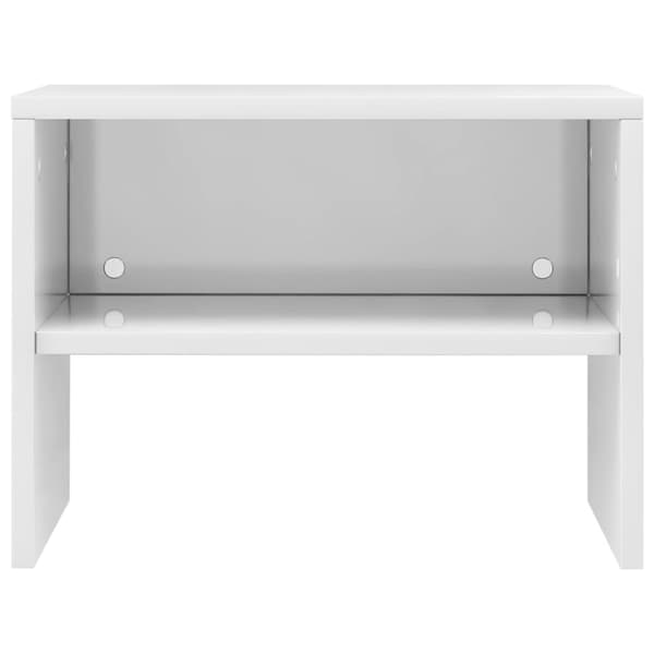 Sängbord 2 st vit högglans 40x30x30 cm konstruerat trä