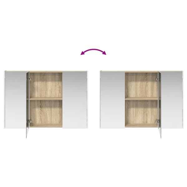 Badrumsmöbelset 4 pcs Sonoma-ek Konstruerat trä och glas