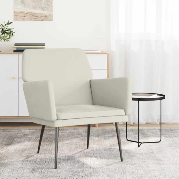 Loungestol gräddvit 62x79x79 cm sammet