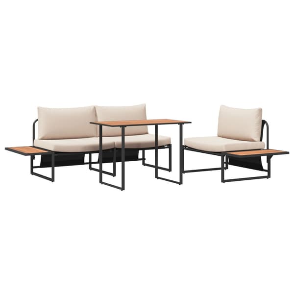 Trädgårdsmöbelset 3 pcs Taupe Stål