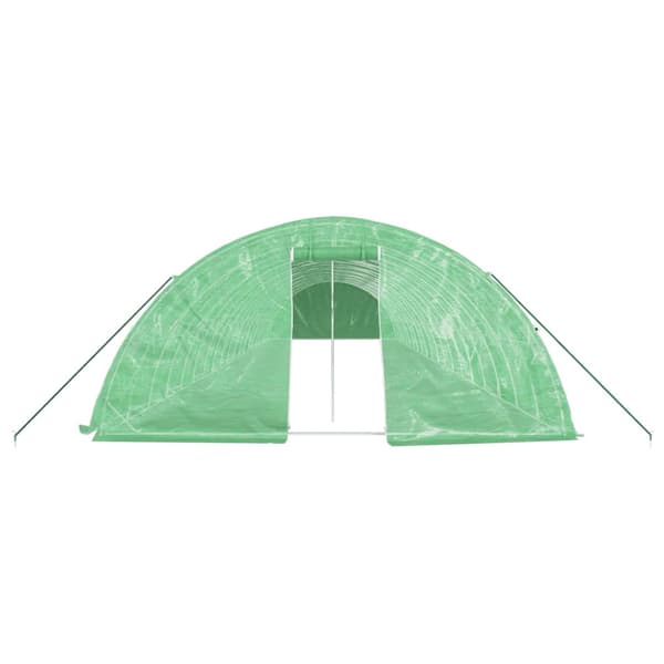 Växthus med stålram grön 100 m² 20x5x2,3 m