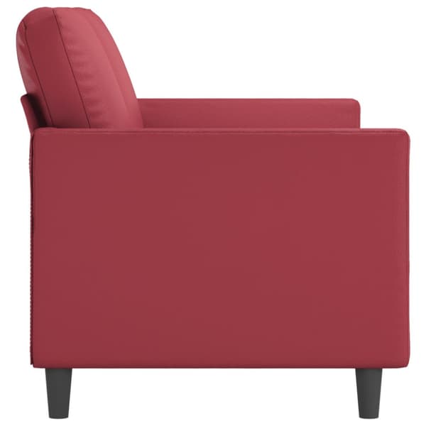 2-sitssoffa vinröd 140 cm fuskläder