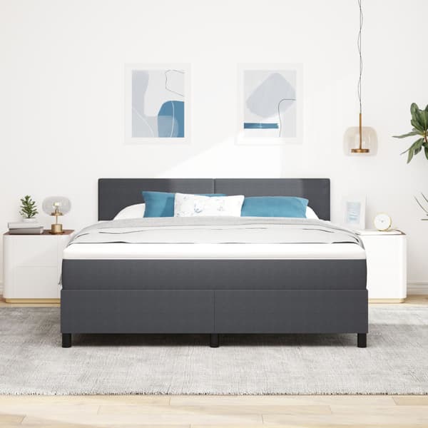 Bäddfjäder Mörkgrå och vit 180 x 200 cm Kordread tyg