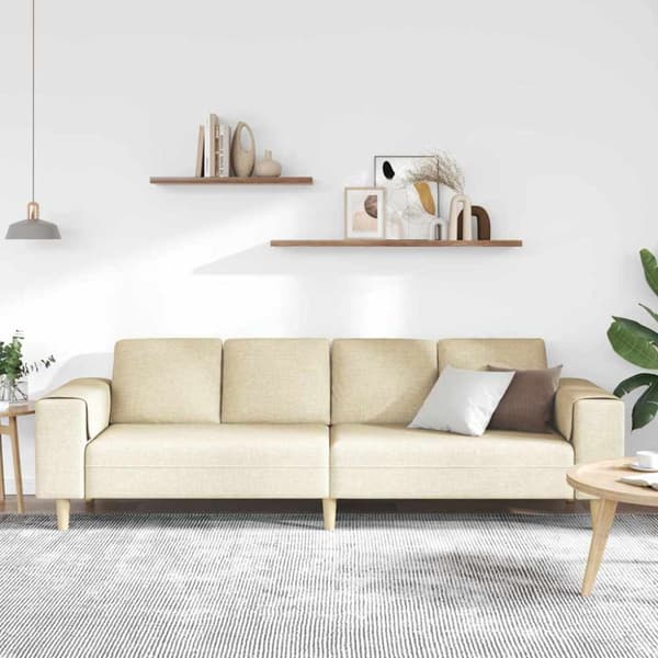 Vardagsrumsoffa Kräm 250 x 77 x 76 cm Polyester