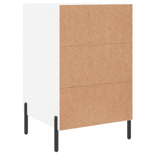 Sängbord vit 40x40x66 cm konstruerat trä