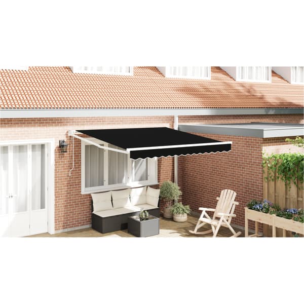 Utfällbar markis Svart 350 x 250 cm tyg