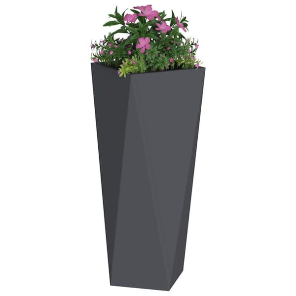 Planteringskärl 2 pcs Antracit 30 x 30 x 75 cm Stål