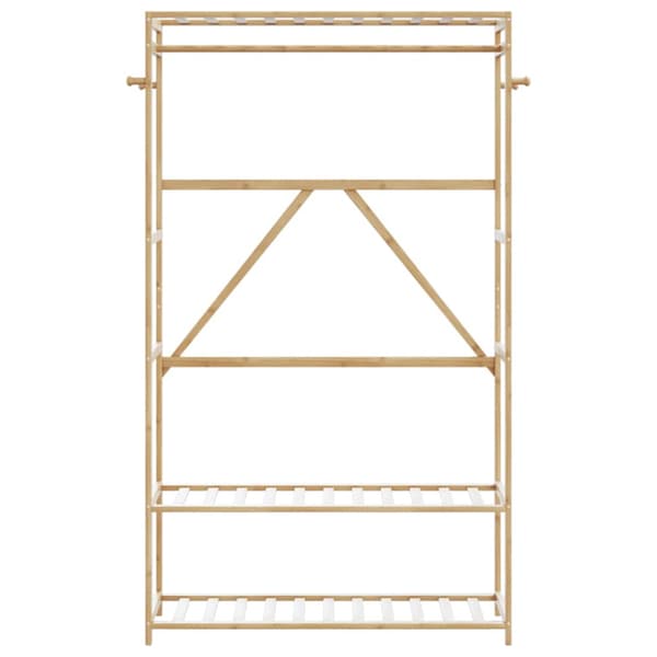 Klädställ med hyllor 110x40x175 cm bambu
