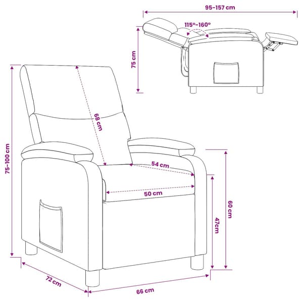 Recliner Röd Konstläder