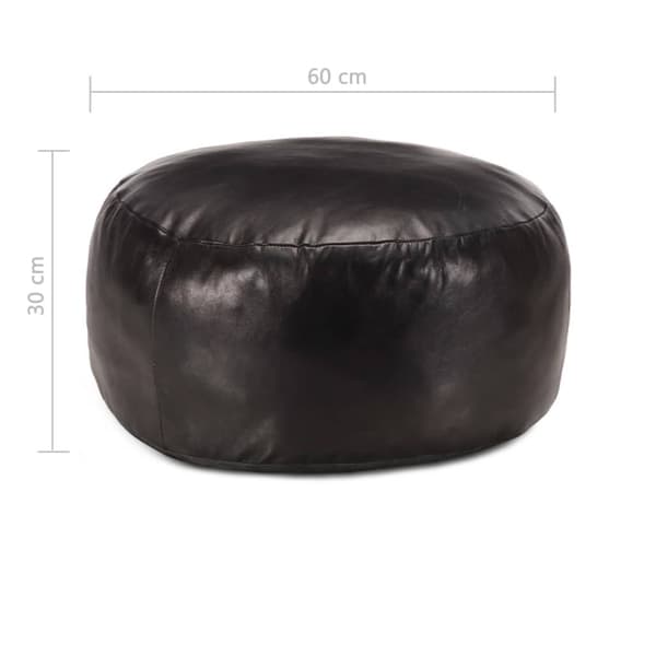 Sittpuff svart 60x30 cm äkta getskinn