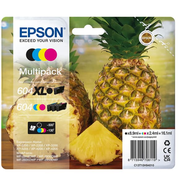 Ink C13T10H94010 604XL/604 Multipack Pineapple