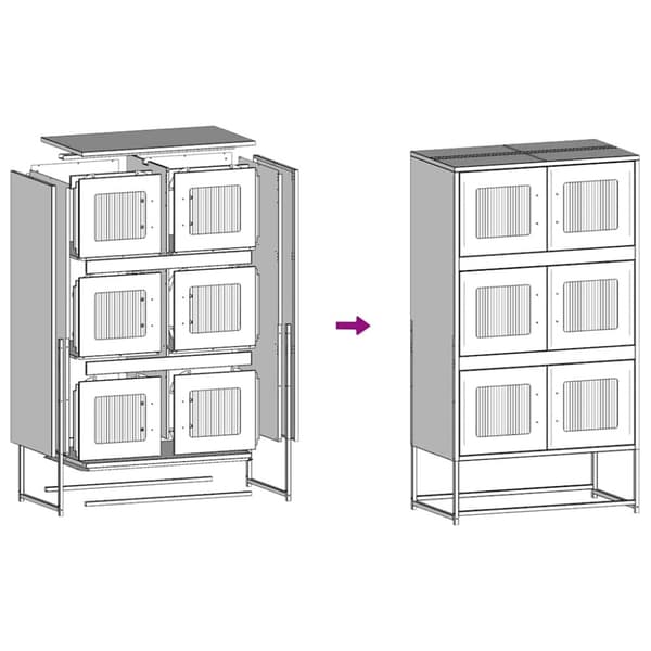Highboard svart 68x39x123 cm stål