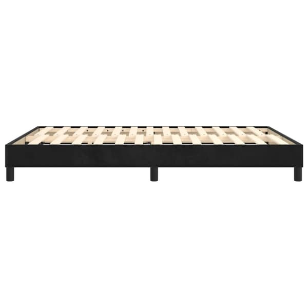 Boxspring-sängram svart 140x190 cm sammet