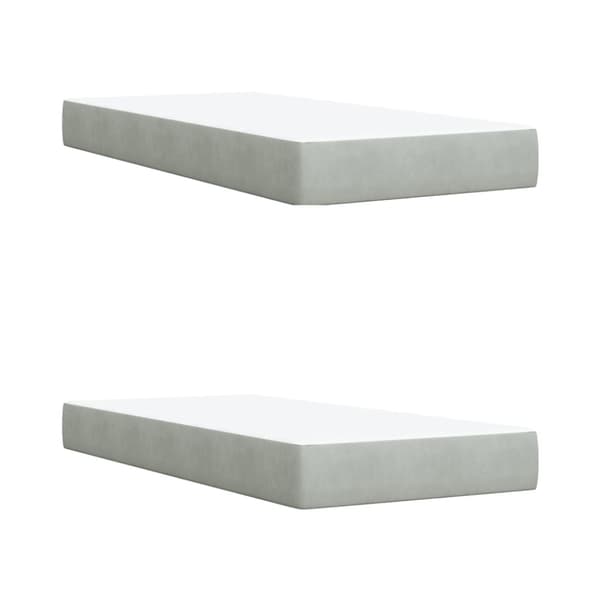 Ramsäng med madrass ljusgrå 200x200 cm sammet