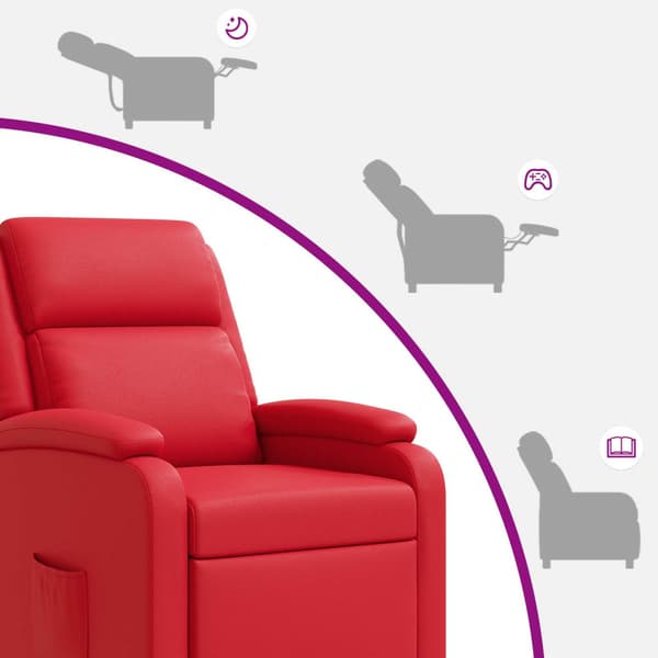 Massagefåtölj Röd Konstläder
