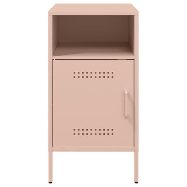 Sängbord 2 st rosa 36x39x68 cm stål