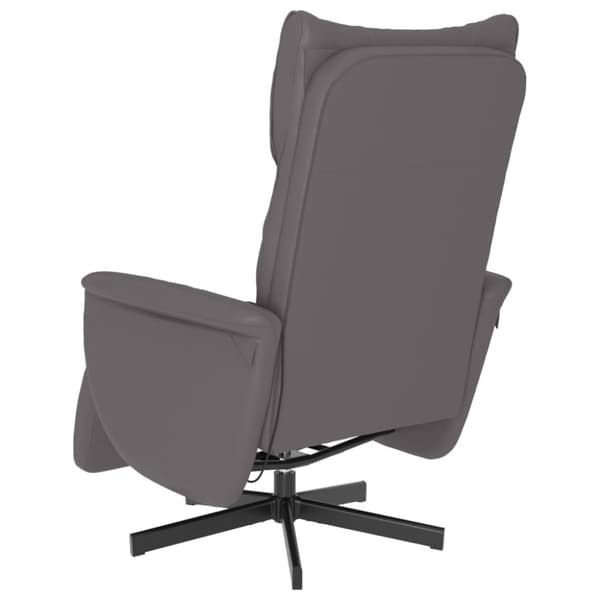 Massagefåtölj med fotstöd grå konstläder