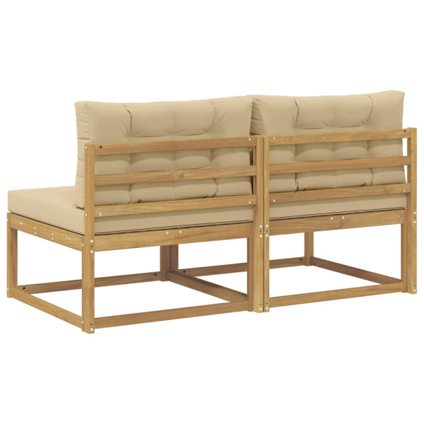 2 Stycke Utomhus Mellansoffa Polyester Vit