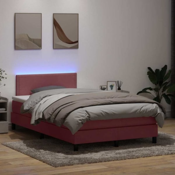 Ramsäng med madrass rosa 120x220 cm sammet