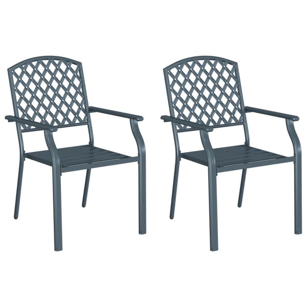Trädgård Stol 2 pcs Antracit 56 x 65 x 89 cm Stål